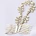 yueton 2pcs Fashion Ladies Athena Olive Branch Tassel Leaf Chain Clips Barrettes Bobby Pin Hair Clips Bride Headwear Edge Clip Clamps Cuff Boho Headbands (Tassel Leaf)