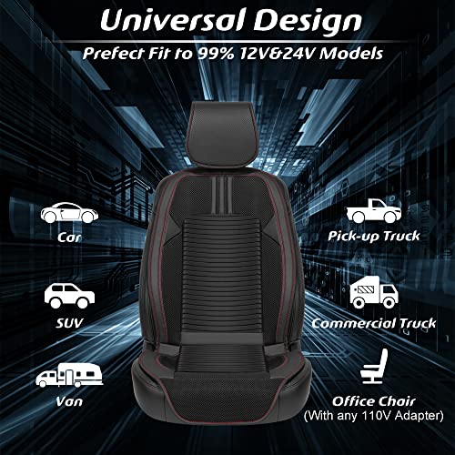 Paffenery 1Pcs Cooling Car Seat Cover Front Seat, 12V-24V Ventilated Cooling Car Seat Cushion, Cooled Seat Cover for Car SUV Truck Universal Fit, Sports Black