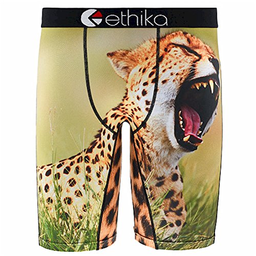 Ethika Mens The Staple You A Cheetah Boxers Underwear Large Brown/Black