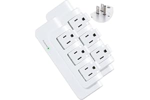 JIANGSILING Outlet Extender, 3 Prong Outlet Splitter with Surge Protector, Outlet Adapter - CFMASTER Multi Plug Wall Outlet 15A 1875W 540J for Home Office Hotel Travel (3 outlets, Pack of 2)
