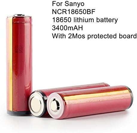 KNL® 2pcs/lot Original protected 18650 3.7V 3400mAh For Sanyo batteries rechargeable Battery NCR18650BF safe batteries
