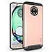 TUDIA DualShield Designed for Moto G6 Case, [Merge] Heavy Duty Protection Slim Hard Shell Phone Case for Motorola Moto G6 (Rose Gold)