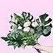 Supla 3 Pcs Faux Palm Leaf Picks Green Palm Leaf Decorations Jungle Safari Leaves for Jungle Tropical Hawaiian Luau Beach Tiki Aloha Party Outdoor Indoor Birthday Greenery Table Decor