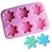 Cilected 6 Different Varieties Snowflake Silicone Bath Bomb Mold For Christmas Holiday Pink