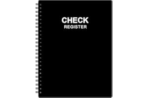 NOKINGO Check Register – A5 Check Book Register Books with Check & Transaction Registers, Checking Account Register Book for Personal and Business, Black Check Register Notebook, 5.8"x8.25" Check Registers