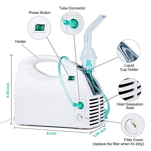 Personal Cool Mist Compressor System for Home Use with Accessories, 120V/60Hz, Wired, 2 Year Warranty