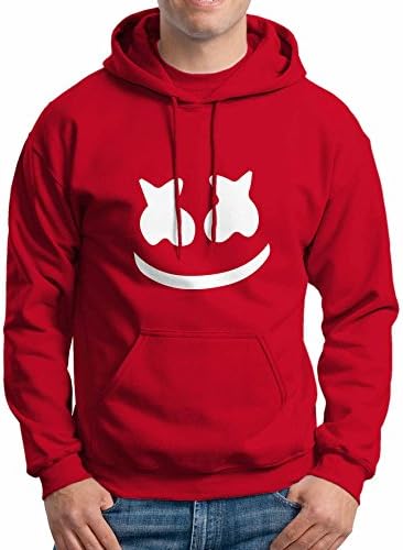 Marshmello Face Unisex Hoodie Red Size S