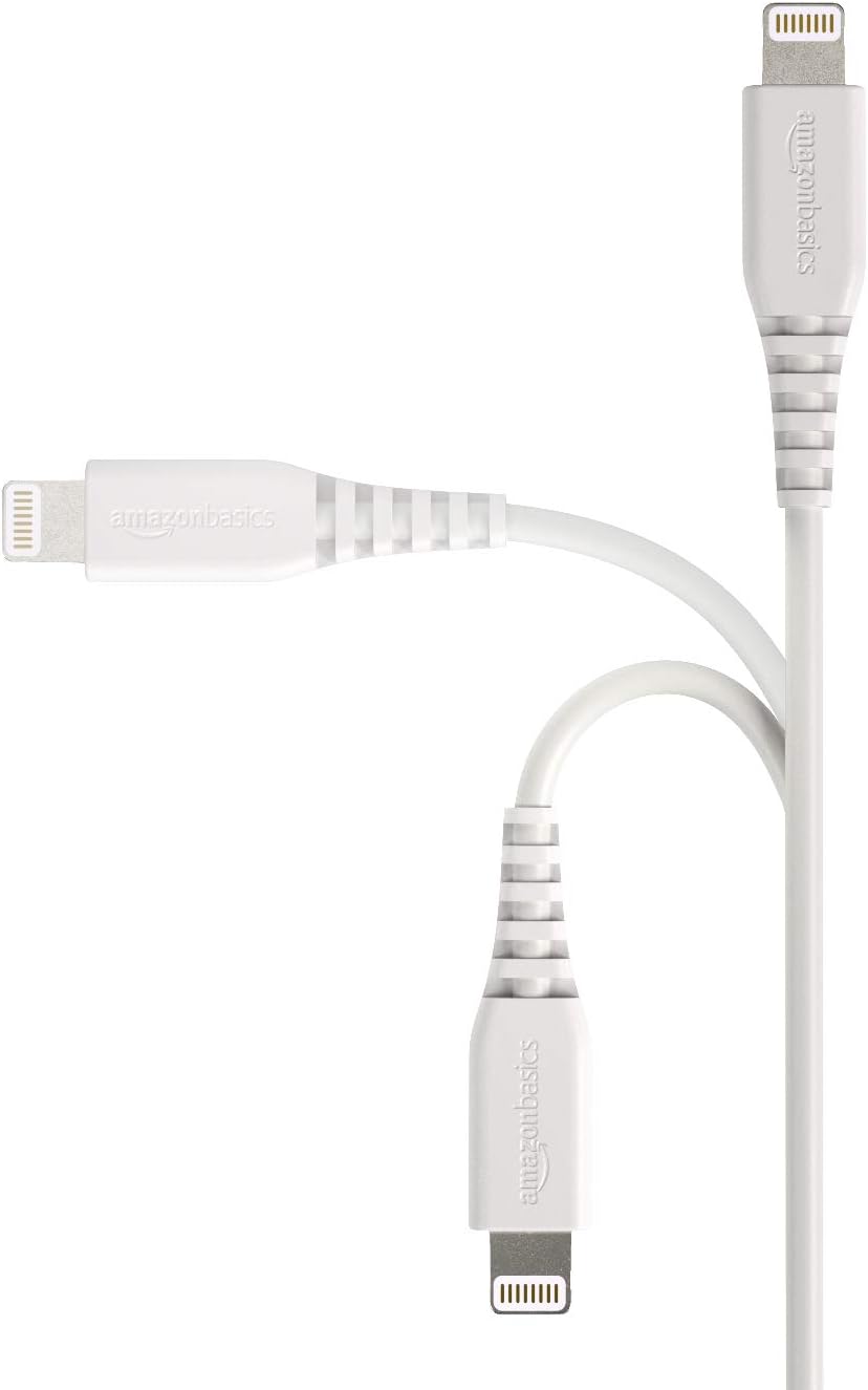 Basics MFi-Certified Lightning to USB A Cable for Apple iPhone and iPad - 6 Feet (1.8 Meters) - White