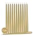 12 Pack Tall Taper Candles - 12 Inch Metallic Gold Dripless, Unscented Dinner Candle - Paraffin Wax with Cotton Wicks - 10 Hour Burn Time