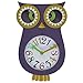 Lily's Home Pendulum Owl Clock with Revolving Eyes and Swinging Tail, Wonderful and Colorful Addition to Owl Themed Bedroom Décor, Purple (13