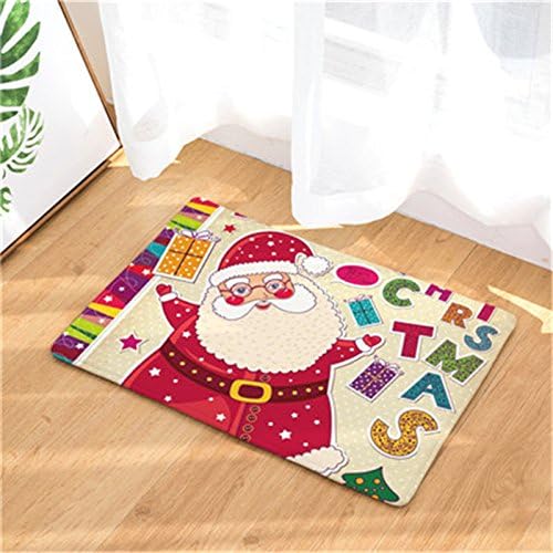 Santa Claus Doormat Entrance Mat Floor Mat Rug Indoor/Front Door/Bathroom/Kitchen and Living Room/Bedroom Mats Rubber Non Slip, 18-Inch by 30-Inch