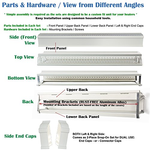 image for Cover-Luxe Baseboard Heat Covers, Baseboard Heater Cover WITH End Caps