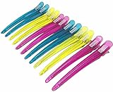 ALLMILL 12pcs Transparent Sectioning Plastic& Metal Duckbill Clips Hairdressing Salon Hair Grip DIY Hair-Styling Accessories Hair Clips, Non-slip Hair Barrettes for Women, Girls and Hairdresser