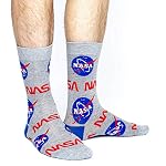 Good-Luck-Sock-Mens-Nasa-Socks-Grey-Adult-Shoe-Size-7-12