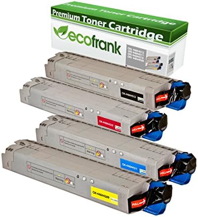 EcoFrank Compatible (High Yield) Toner Cartridge Replacement for Okidata 44844512 44844511 44844510 44844509 (Black, Cyan, Magenta, Yellow)