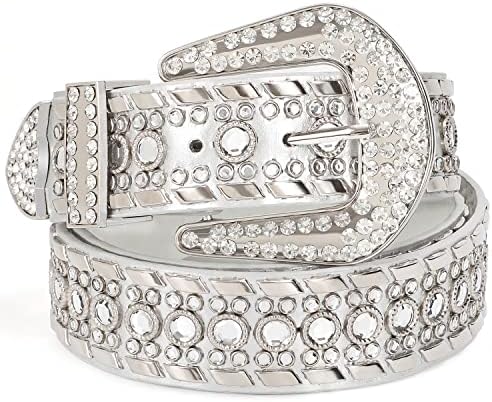 Snap On Western Cowgirl Rhinestone Studded Metallic Leather  display picture 2