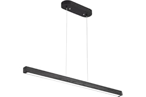 YISDESIGN 47" Black Linear Pendant Light Wooden Led Linear Pendant Light Fixtures Ceiling Hanging Dimmable Pendant Lights for Dining Room Kitchen Island Pool Table Lights Black Wood Finish