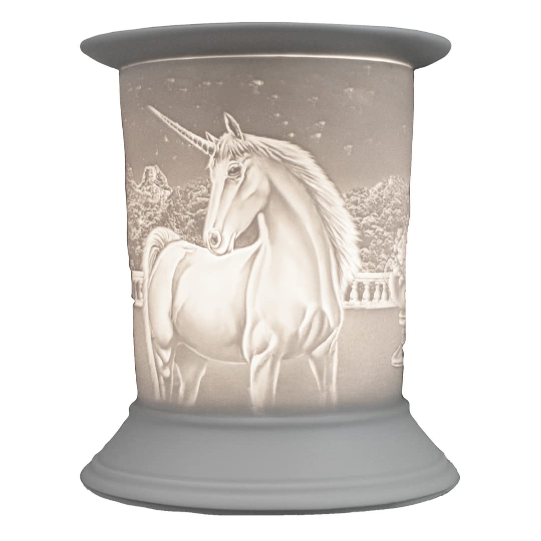 Cello Porcelain Straight Electric Wax Burner, Unicorn Pattern - Electric Wax Melt Burner & Unicorn Gifts For Women - Use As A Wax Burner Or An Oil Burner And Transform Your Home Fragrance.