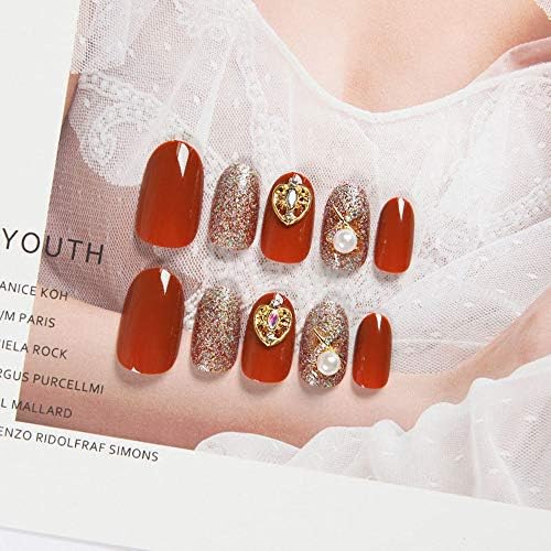 Xutxzka 24pcs Setオレンジネイルフルカバーフェイクネイル人工ネイルフルチップネイル Tarunniketanpublicschool Com