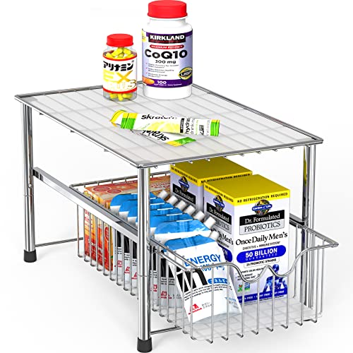 DecoBros Stackable Under Sink Sliding Basket Organizer Drawer