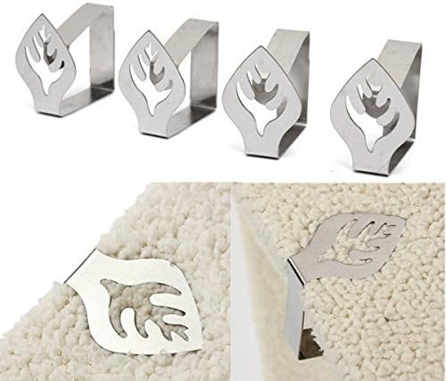 Bargain World 4pcs Leaf Stainless Steel Table Cloth Clips Table Cover Holder Party Picnic Clamps