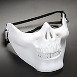 GUAngqi Halloween Skull Skeleton Half Face Skull Mask For Halloween, CS, Costume Party,white