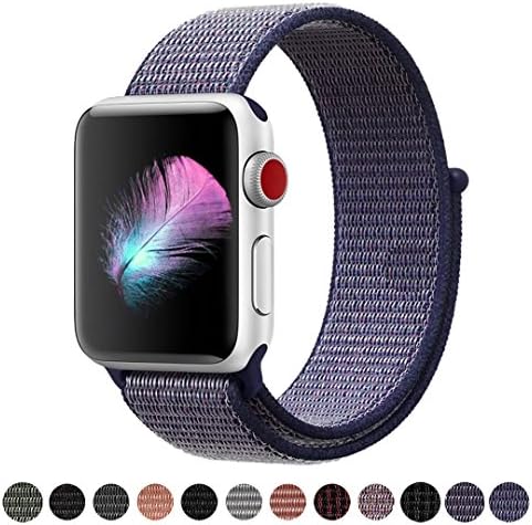 GIPENG For Apple Watch Strap 38MM 42MM, Soft Nylon iwatch Strap, Replacement for Apple Watch Sport, Series 3, Series 2, Series 1, Nike+, Edition, Hermes, with Hook and Loop Fastener, Adjustable Closure Wrist Strap