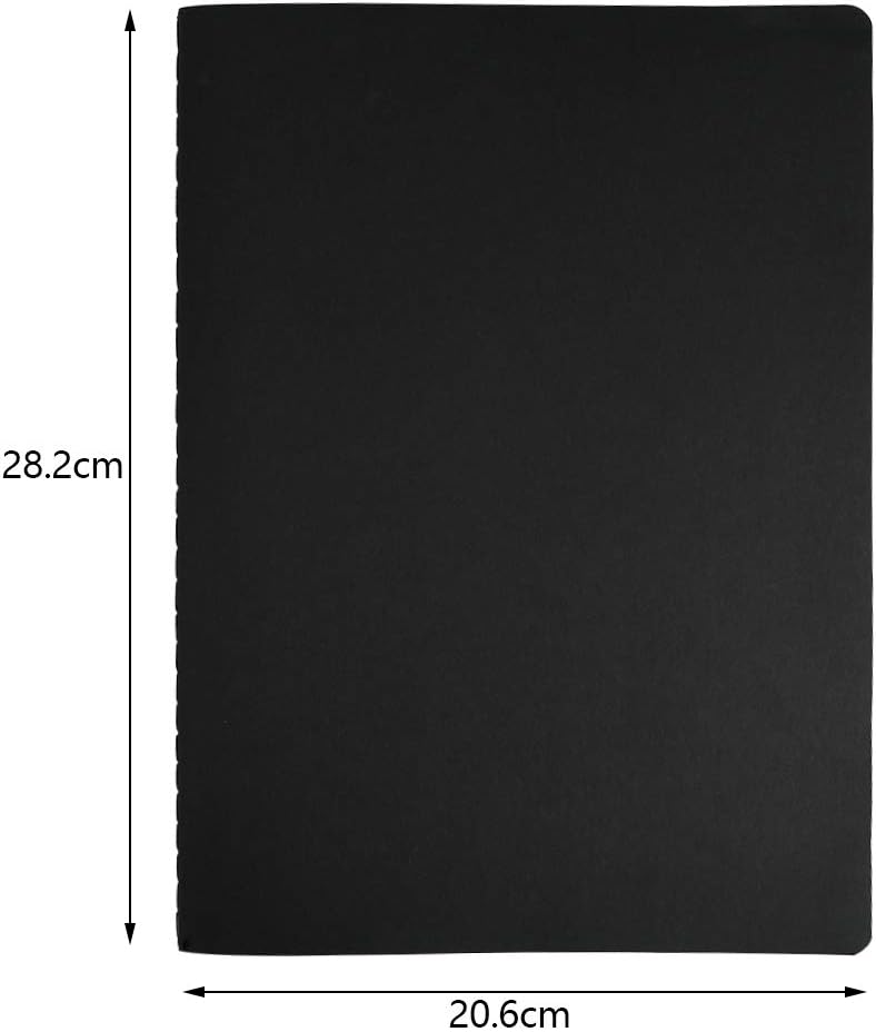 DODUOS 3Pcs A4 Sketch Notebooks Kraft Cover 80 Pages Starter Sketch Notebooks Blank Sketch Book Artist Sketches Books with White Cartridge Paper Sketch Pad Art Notebooks for Mixed Media Use (Black) - Image 3