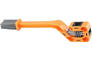 for Bike Chain Cleaning Brush for Bicycle and Motorcycle, Fully Surrounded ABS Material Cleaning Tool in Gray/Orange(Orange C