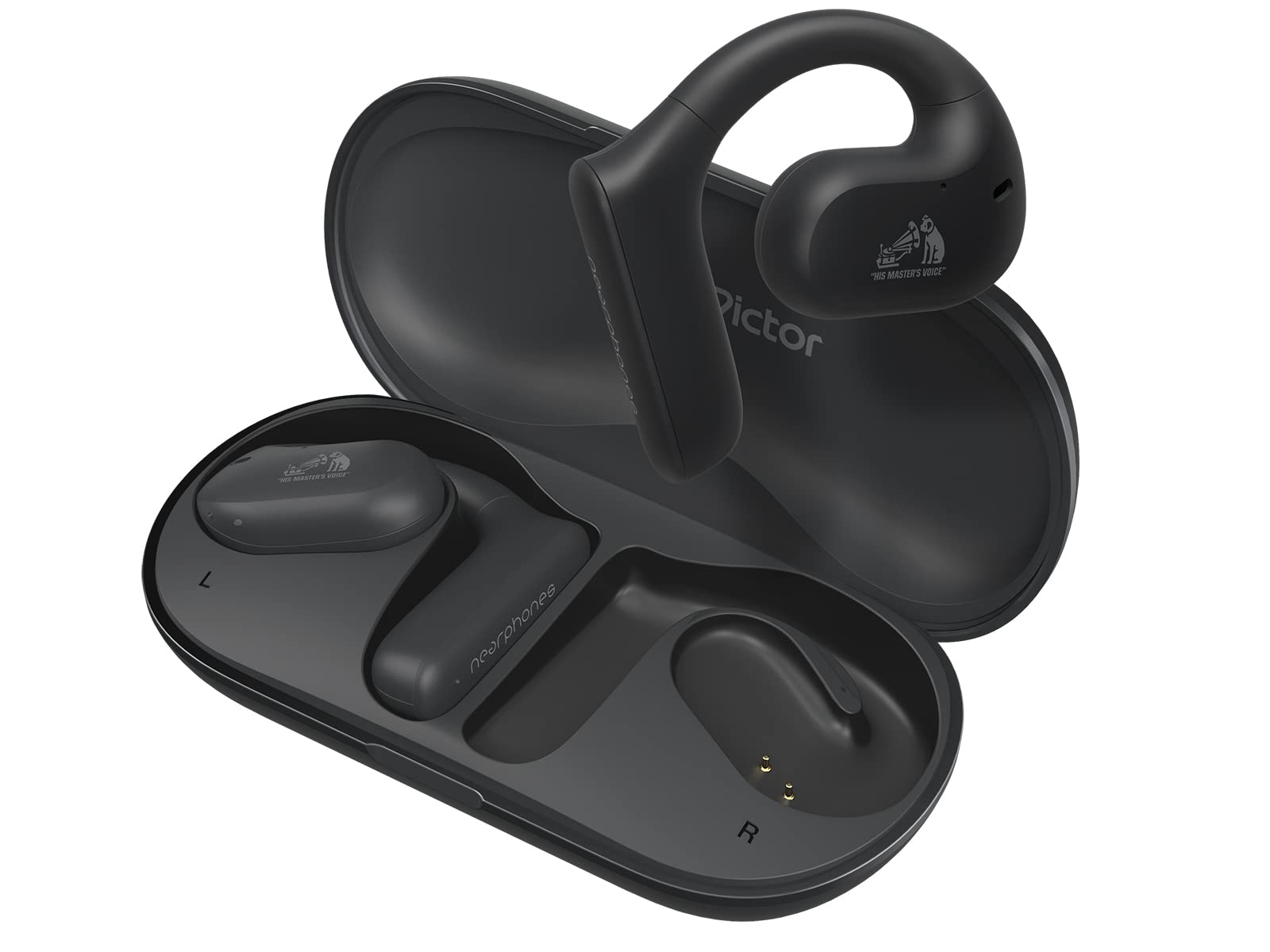JVC HA-NP35T-B Wireless Open Ear Headphones, Nearphones, True Wireless Earbuds, Water Protection (IPX4), Microphone Muting Function, 17 Hours Playback, Bluetooth 5.1 (Black)