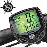 Zacro Bike Computer, Original Wireless Bicycle Speedometer with Backlight, Multi FunctionBike Odometer Cycling with Compass Key Ring