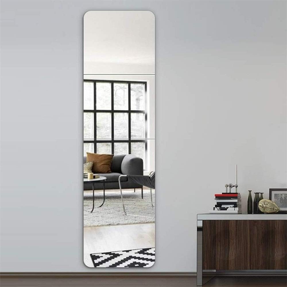 Tian Wall-Mounted Closet Mirror with Four Stitching HD White Mirror for Bathroom Full-Length Dormitory Floor Mirror