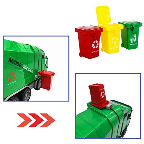 Nunkitoy Trash Can Toy,Garbage Truck's Trash Cans, Mini Curbside