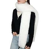 EMGILL Faux Rabbit Fur Scarf for Women Thick Plush Winter Warm Wraps 1920s Fluffy Party Shawl Luxury Wedding Fur Stole