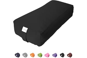 Sol Living Yoga Bolster Pillow for Restorative Yoga Meditation Bolster 100% Cotton Rectangular Meditation Cushion Firm Yoga Cushion Bolster Washable Cover Body Pillow for Balance Support Asana Poses