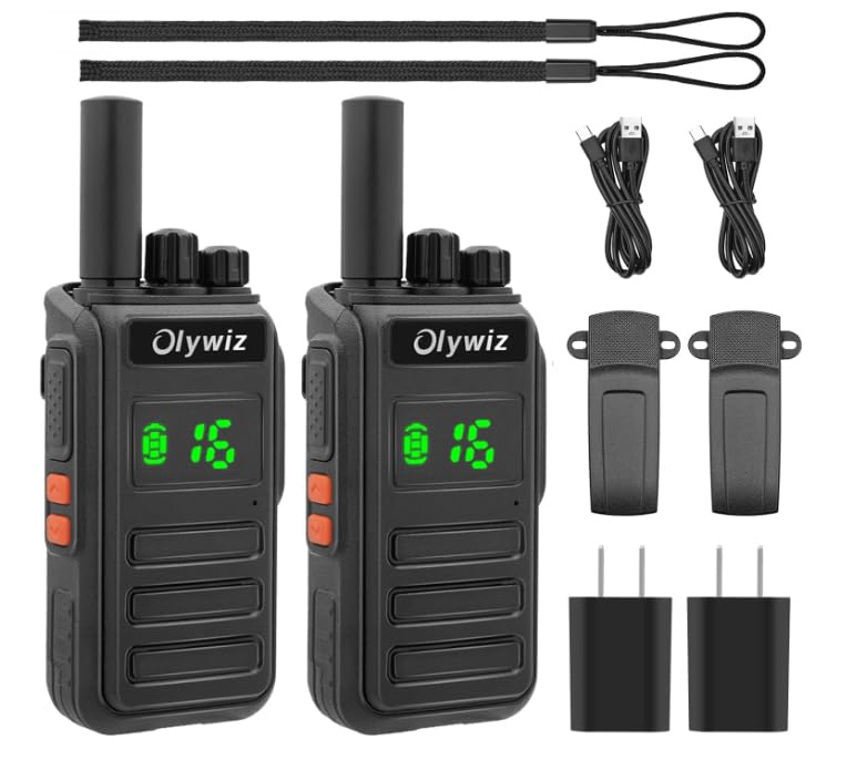 Olywiz 825 トランシーバー 無線機 携帯型 2W 超長距離16チャンネル IP55防塵防水 2500mAhバッテリー 2台セット 災害緊急対応 の商品画像