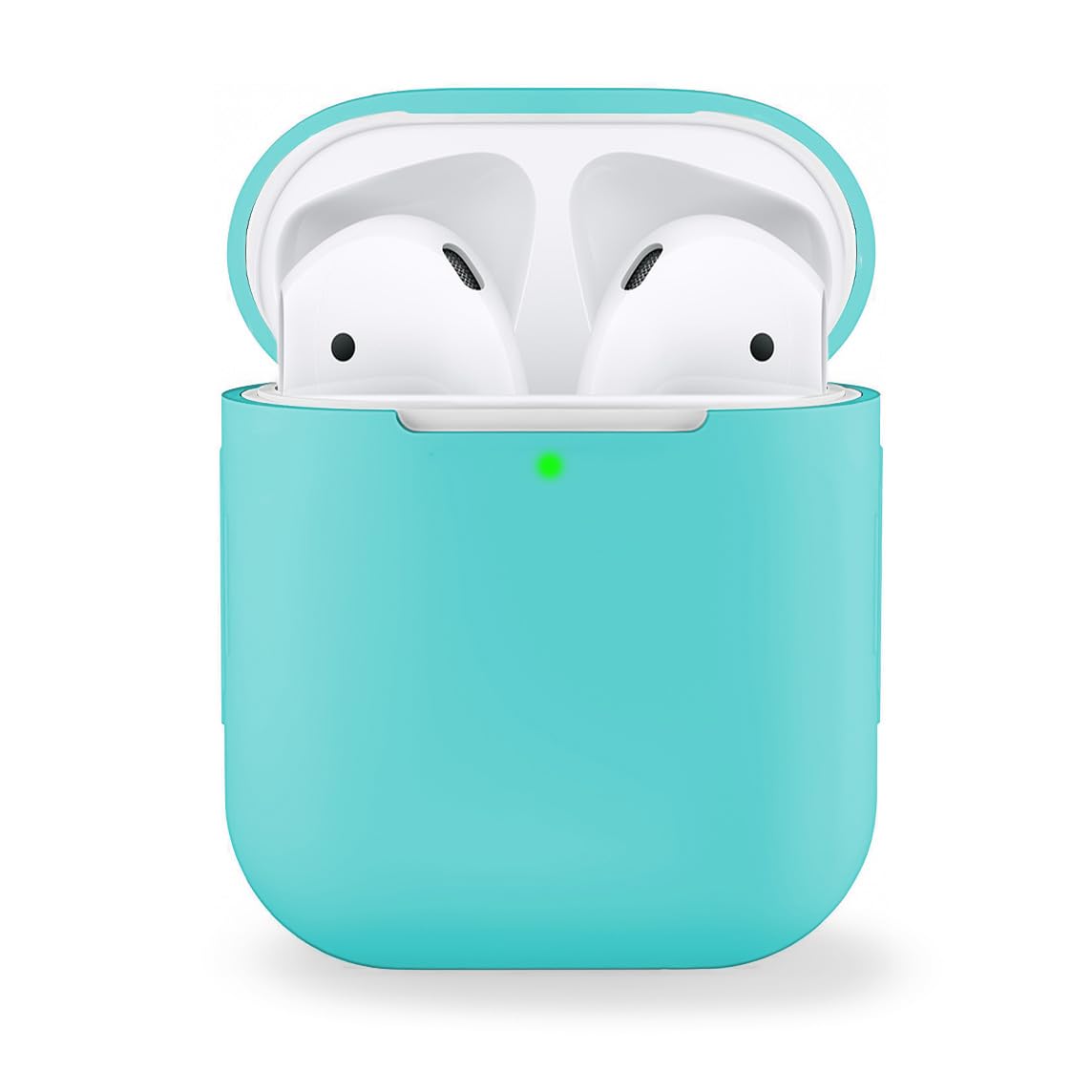 MyGadget Silicone Case compatible with Apple AirPods 1st & 2nd Generation - Anti-Slip & Shockproof Cover for Bluetooth Earphones - Skin in Matte Turquoise