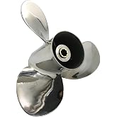 ARKDOZA Stainless Steel Propeller 9 1/4x10 for Yamaha 9.9-15HP Outboard 8 Spline Tooth 9.25x10