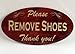 Please Remove Shoes Sign - Laser Engraved Signage Material - Silver or Choose Color