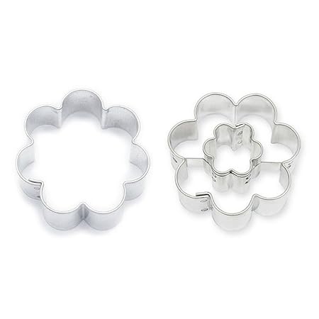 Ausstecher Linzer Blume + Mini-Blume, zweiteilig, ca. 3.8 cm, Edelstahl