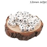 Baby Love Home 60pcs 12mm Silicone Beads in 26 Letters Baby Teether DIY Nursing Necklace Bracelet Accessories BPA Free Newborn Mom Gift