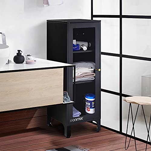 IRONMIX Home Storage with 2 Adjustable Shelves1 Acrylic Door with Alloy Handle