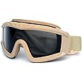 SPOSUNE Airsoft Goggles Anti Fog Army Tactical Goggles with 3 Interchangeable Lens UV400 Protection Airsoft Desert Goggles