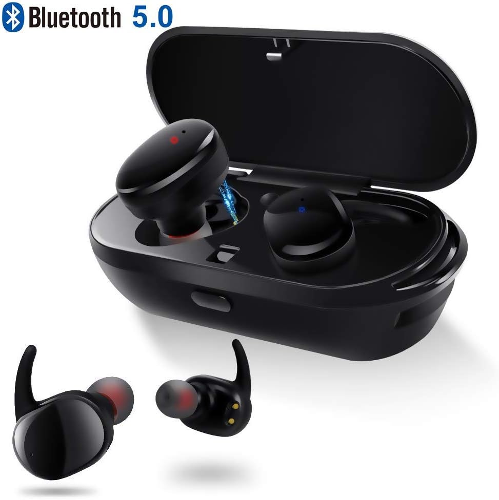 XIAOWU Bluetooth Earbuds - HiFi Stereo Ultralight Sport Wireless Earbuds, Portable Charging Box-Support Wireless Charge, In-Ear Bluetooth Headphones w/Mic compatible iPhone iPad Android