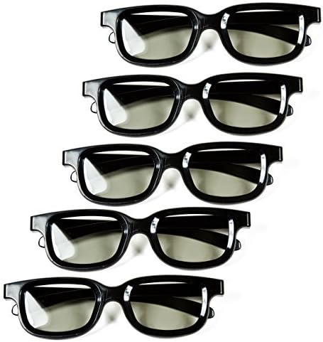 Optical Prime 3D 5 Pack 3D Cinema Glasses For Passive 3d TVs with RealD Technology – Movie Theater Glasses - Circular Polarized.