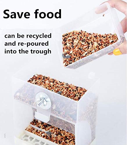 Old Tjikko Parrot Automatic Feeder,No-Mess Bird Feeder,Cage Accessories for Budgerigar Canary Cockatiel Finch Parakeet Seed Food Container (2pc Screw-Fixed Bird Feeder) - Thumbnail 4
