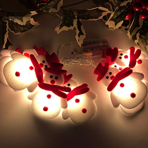 LED Christmas Snowman String Lights, 10 LEDs Colorful Cute String Lights for Christmas Decoration - Christmas Tree - Holiday Party Decoration Lantern (Snowman)