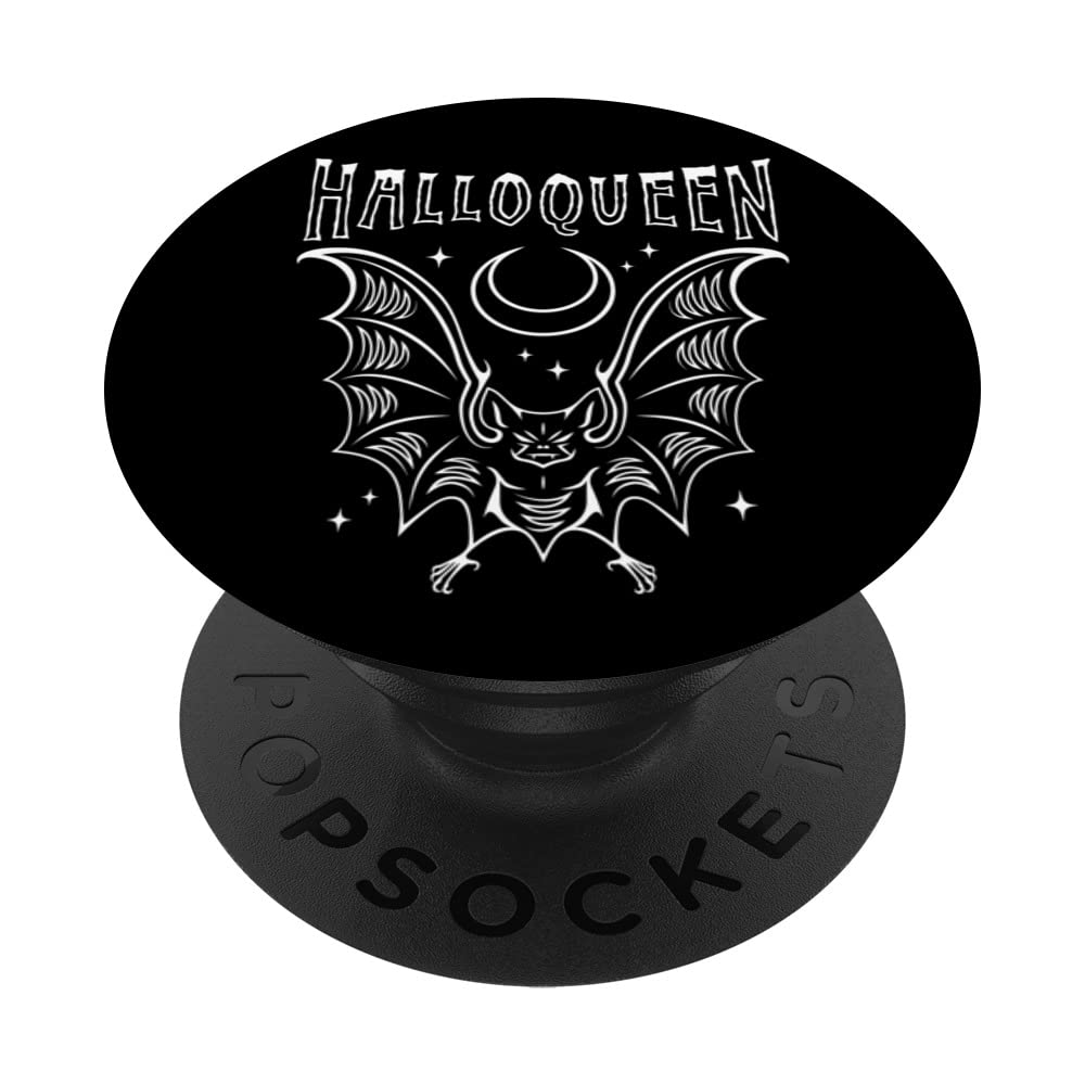 HalloQueen Bat And Moon With Stars Halloween PopSockets Swappable PopGrip