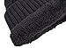 Arctic Paw Sherpa Lined Knit Faux Fur Pom Pom Beanie,Black
