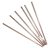 Set of 6 - Prisha India Craft - Solid Copper Drinking Straw for Beer, Cups/Mugs And Cocktail Glasses, Vodka Beer Bar Collection